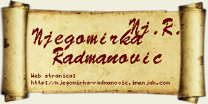 Njegomirka Radmanović vizit kartica